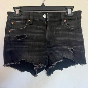 American Eagle Outfitters Black Ripped Jean Shorts